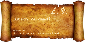 Lutsch Valdemár névjegykártya